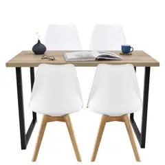 EKONOMODO - Juego de Comedor Moderno para 4 Personas (Comedor + 4 Sillas)