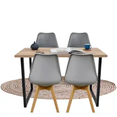 EKONOMODO - Juego de Comedor Moderno para 4 Personas (Comedor + 4 Sillas)
