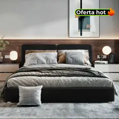 EKONOMODO - Colchón con Base Cama Doble Firmeza Media Ortopédico con Pillow Resortado 140 x 190 cm + Cabecero Combo - 0% Interés a 3 Cuotas Pagando con tu CMR Banco Falabella