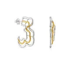TOUS - Pendientes triple oso bicolor Bickie