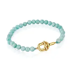TOUS - Pulsera con baño de oro 18 kt sobre plata y amazonitas MANIFESTO