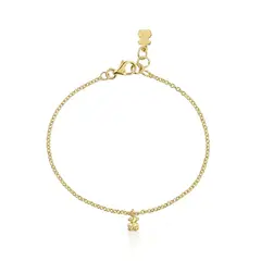 TOUS - Pulsera cadena con baño de oro 18 kt sobre plata y anillas redondas Bold Bear