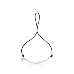 TOUS - Pulsera de nylon negro con amazonitas Camille