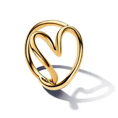 PANDORA - Anillo Corazón Forma Orgánica Recubrimiento en Oro