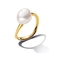 PANDORA - Anillo Perla Cultivada Barroca Recubrimiento en Oro