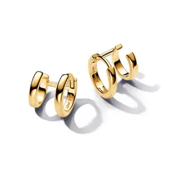 PANDORA - Aretes Aro Abrazo Doble Recubrimiento en Oro