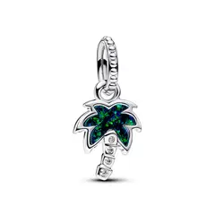 PANDORA - Charm Palmera Verde Opalescente Plata Esterlina
