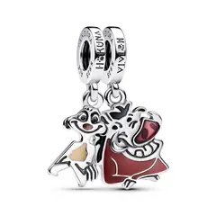 PANDORA - Charm Divisible Timón y Pumba El Rey León de Disney Plata Esterlina