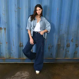 DENIMLAB - Jean Wide Leg Mujer Tiro alto
