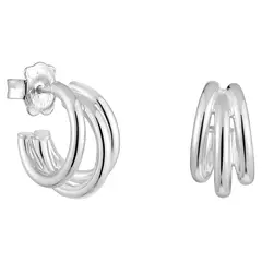 TOUS - Aretes triple aro cortos de plata Basics