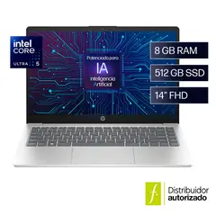 HP - Portátil | Intel Core Ultra 5 H | 8GB RAM | 512GB SSD Almacenamiento| Windows 11 | 14 pulgadas | 14-ep1001la | Computador portátil