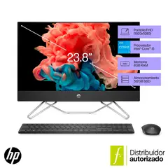 HP - Computador de escritorio All in One | Intel® Core¿ i5 | 8GB RAM | 512GB SSD Almacenamiento| Windows 11 | 23.8 pulgadas | 24-cb1027la