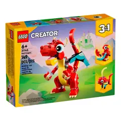 LEGO - Set de DRAGON ROJO por 149 Piezas para mayores 6 años