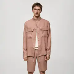 MANGO - Sobrecamisa Hombre de Lino