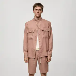 MANGO - Sobrecamisa Hombre de Lino