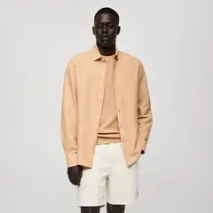 MANGO - Camisa Hombre Manga larga de Lino