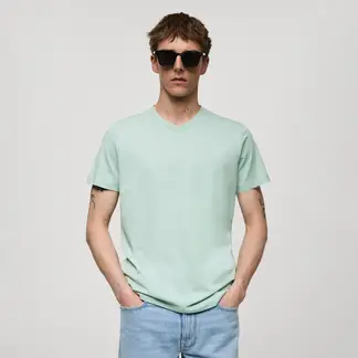 MANGO - Camiseta Hombre Manga corta Slim de Algodón