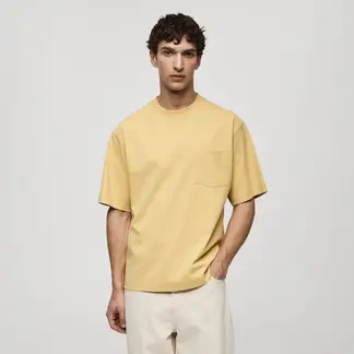 MANGO - Camiseta Hombre Manga corta de Algodón
