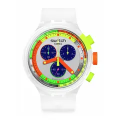 SWATCH - Reloj Unisex NEON JELLY. Reloj Silicona Blanco SB02K100