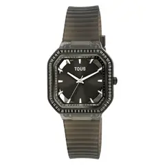 TOUS - Reloj analógico de acero IP negro con zirconitas Gleam Fresh