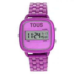 TOUS - Reloj digital con brazalete de aluminio en color lila D-Logo