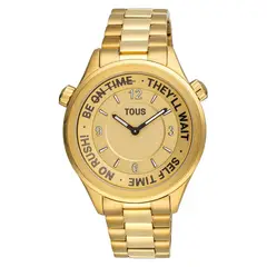 TOUS - Reloj analógico con brazalete de acero IPG dorado y esfera dorada Now