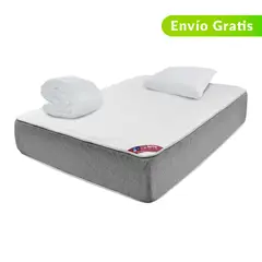 COLCHONES SPRING - Colchón Doble Firme Ortopédico Resortado Maine 140 x 190 cm + Almohada + Protector
