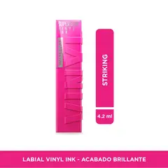 MAYBELLINE - Labial larga duración LABIAL VINYL INK PINK STRIKING 4.2 ML