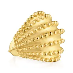 TOUS - Anillo grande con baño de oro de 18 kt sobre plata Grain