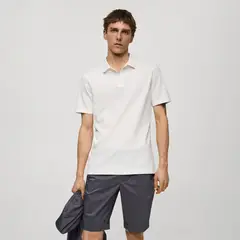 MANGO - Camiseta polo Hombre Manga corta Slim de Algodón