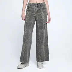 DENIMLAB - Jean Straight Mujer Tiro medio Animal print