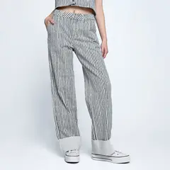 DENIMLAB - Jean Straight Mujer Tiro medio de Rayas