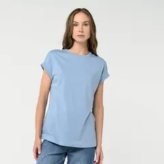 NEWPORT - Camiseta Mujer Con aplique Manga corta de Algodón
