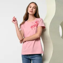 NEWPORT - Camiseta Mujer con Estampado Manga corta de Algodón