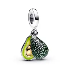 PANDORA - Charm Colgante Doble Aguacate Plata Esterlina y Recubrimiento en Oro