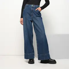 BASEMENT - Jean Wide Leg Mujer Tiro alto