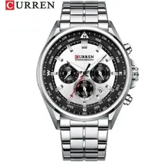 CURREN - Reloj para Hombre 8399 . Reloj Análogo Acero inoxidable Plateado