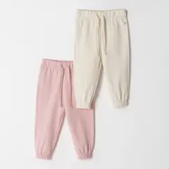 BABY FRESH - Pantalones para Bebé niña Pack de 2 unidades Cintura elásticada de Algodón
