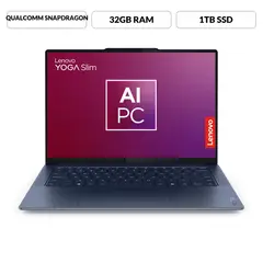 LENOVO - Portátil Yoga Slim 7 | Snapdragon X1E | 32GB de RAM | 1TB SSD de Almacenamiento | Windows 11 | Pantalla 14.5 pulgadas Touch| Yoga S 7 | Computador Portátil