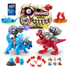 ZURU - Juguete Batalla T-REX Sorpresa Smashers Dino Island Grande Incluye 5 Sorpresas