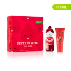 BENETTON - Set de Perfume Sisterland Red Rose Incluye: Perfume 80ml y Body Lotion 75ml