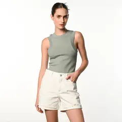 DENIMLAB - Short Mujer Tiro alto de Algodón