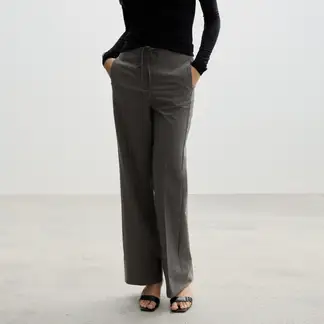 MANGO - Pantalón Recto Mujer Tiro medio de Rayas