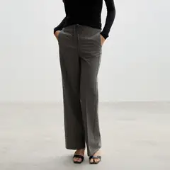 MANGO - Pantalón Recto Mujer Tiro medio de Rayas