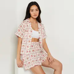 ETAM - Camisa de dormir Mujer Medio Manga corta de Algodón