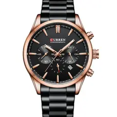 CURREN - Reloj para Hombre KREd8904 . Reloj Análogo Acero inoxidable Negro