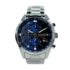 CURREN - Reloj para Hombre KREd8601 . Reloj Análogo Acero inoxidable Plateado