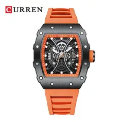 CURREN - Reloj para Hombre KREd8002 . Reloj Análogo Silicona Naranja