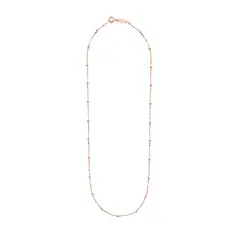 TOUS - Gargantilla con baño de oro rosa 18 kt sobre plata y bolas intercaladas, 60 cm Chain