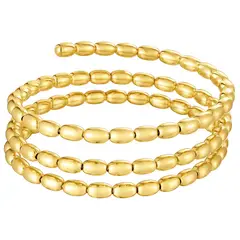 TOUS - Pulsera esclava espiral Basics con detalles bolas oval con baño de oro 18 kt sobre plata.